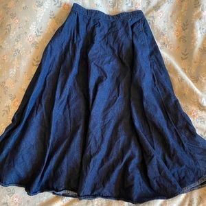 Navy Blue Uniqlo Midi Skirt